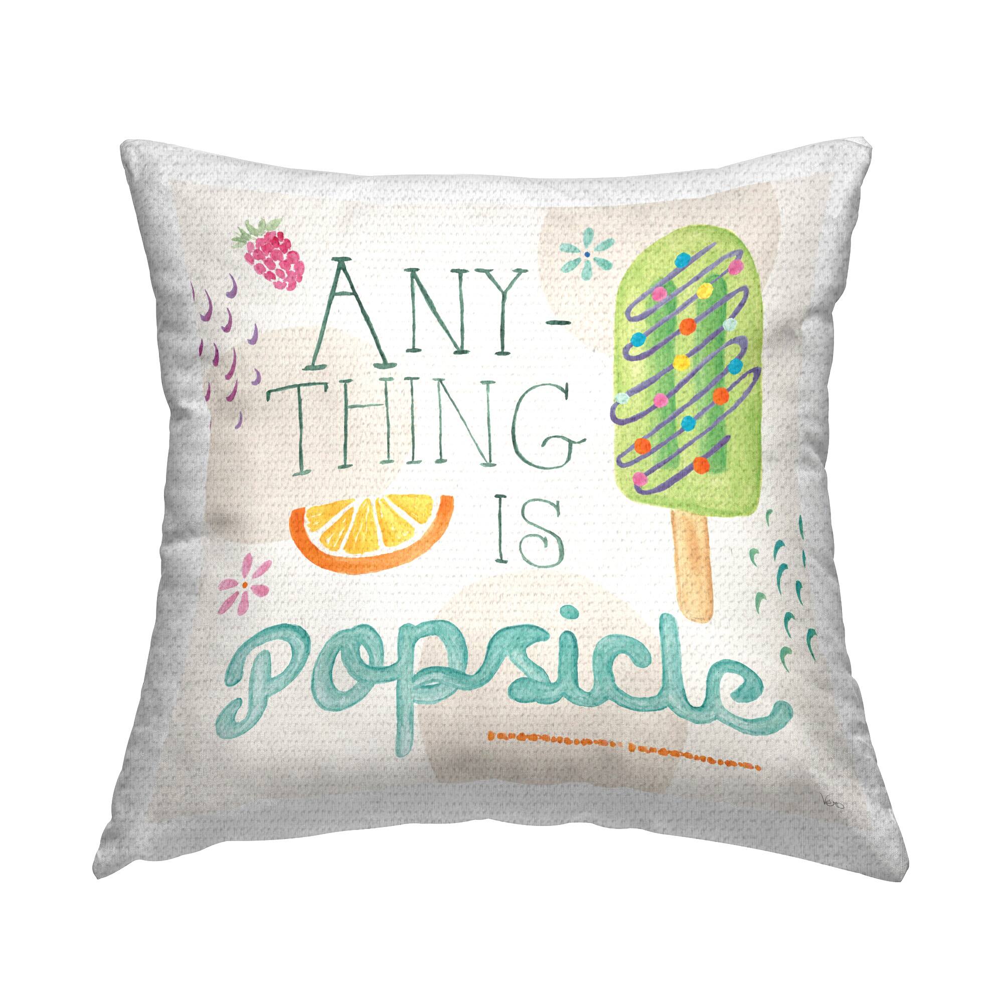 Stupell Industries 18" x 18" Anything is Popsicle Outdoor Print Throw Pillow